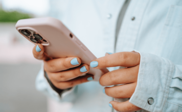 Woman holding eco-friendly phone case