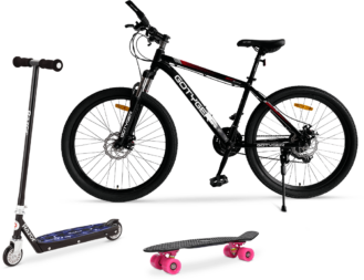 A bike, a scooter and a hoverboard are essentials for an amazing summer.