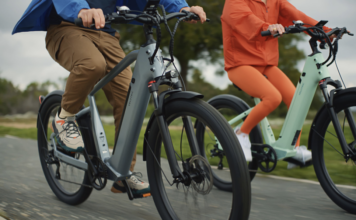 Legs riding the Velotric Dosicover eBike