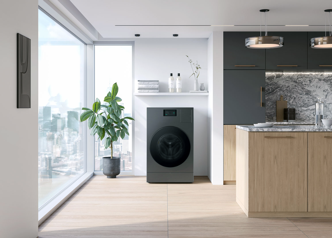 all-in-one washer dryer combo in appartment