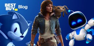 Best Buy Blog Action Banner 2024 featuring Sonic, Key Vess and Astro Bot