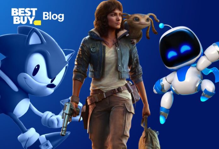 Best Buy Blog Action Banner 2024 featuring Sonic, Key Vess and Astro Bot