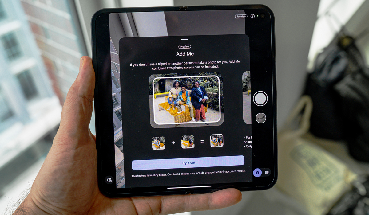 Add Me feature debuting on Google Pixel 9 Fold Pro.