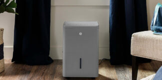 GE dehumidifier in living room