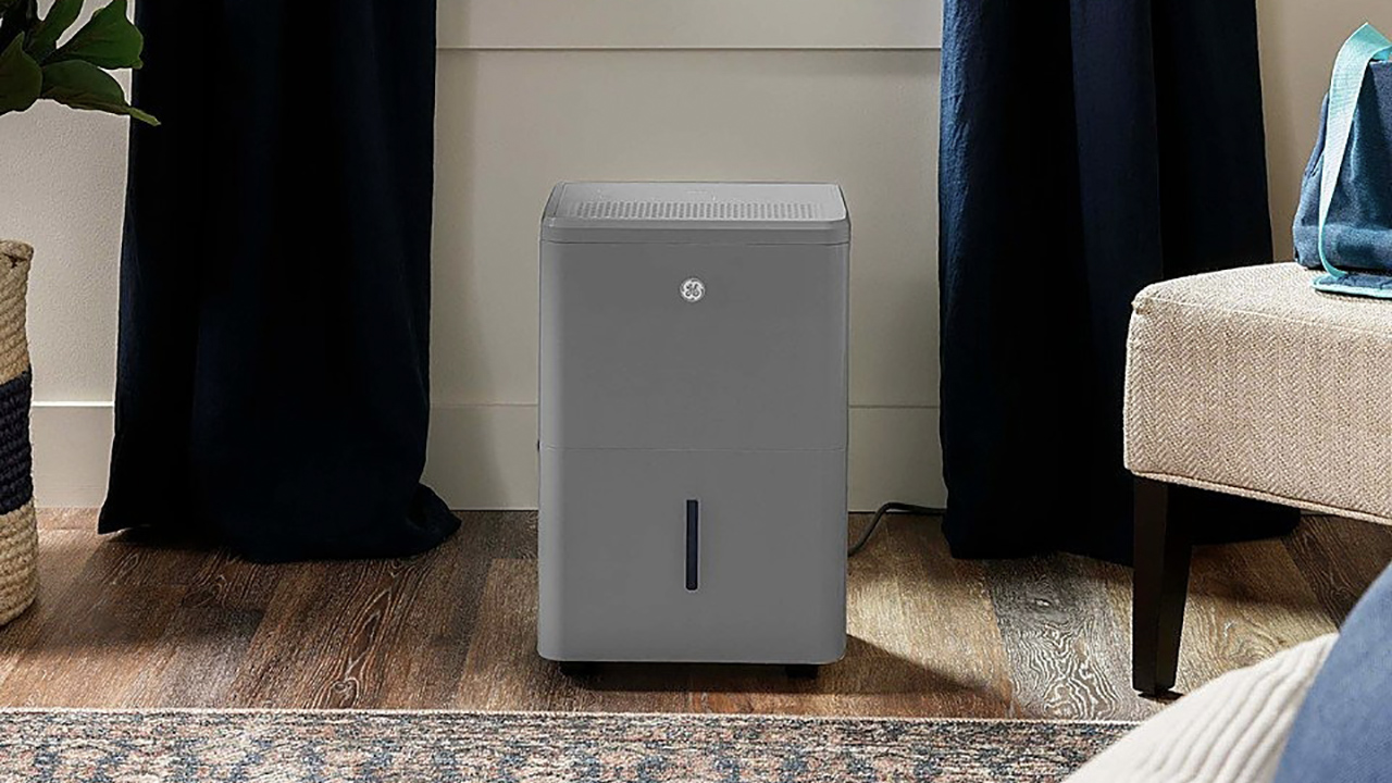 GE dehumidifier in living room