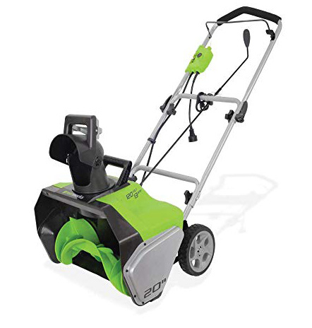 Greenworks Corded Snow Thrower with 180 degree Rotating Chute