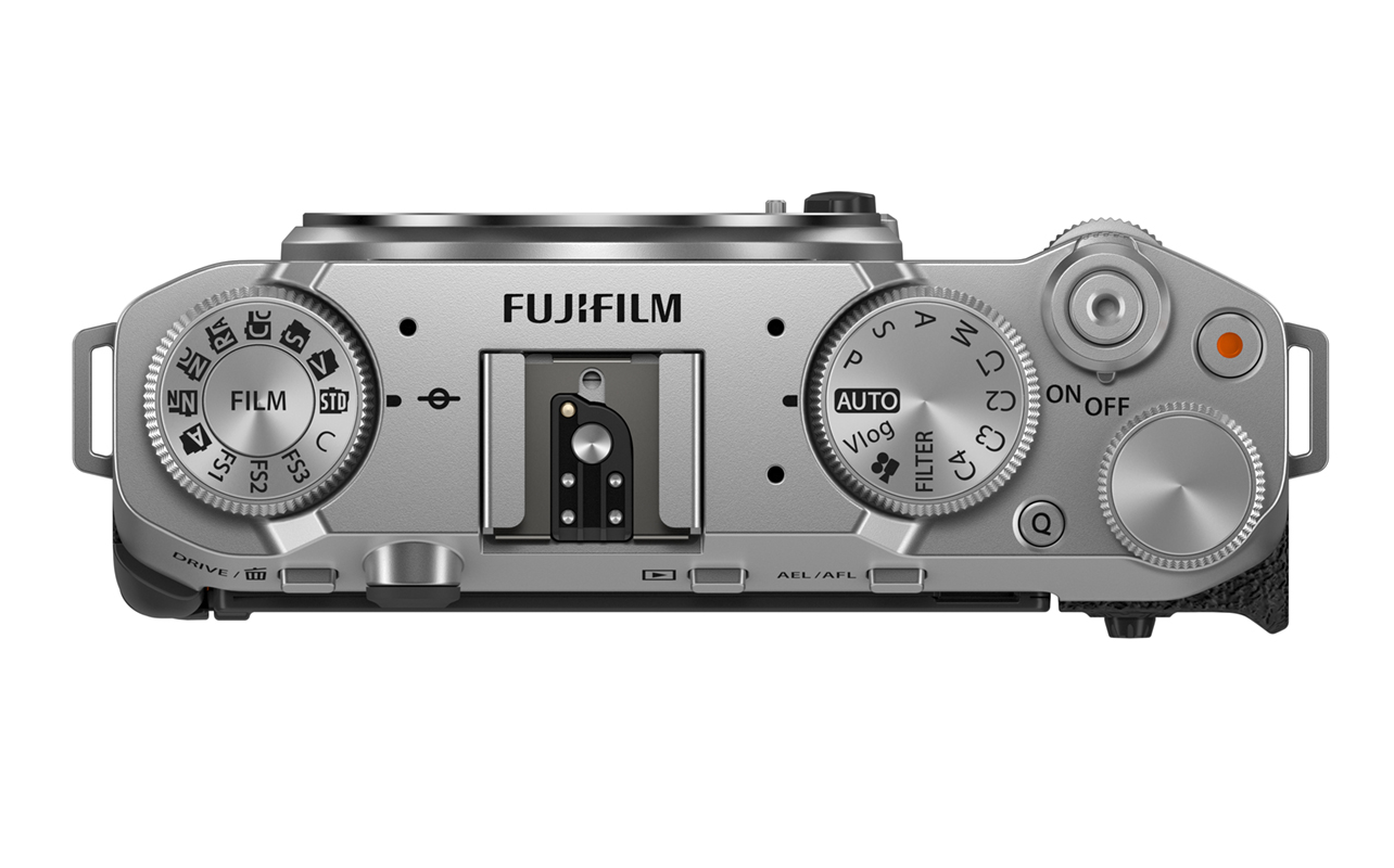 Top view of dials on the Fujifilm X-M5.