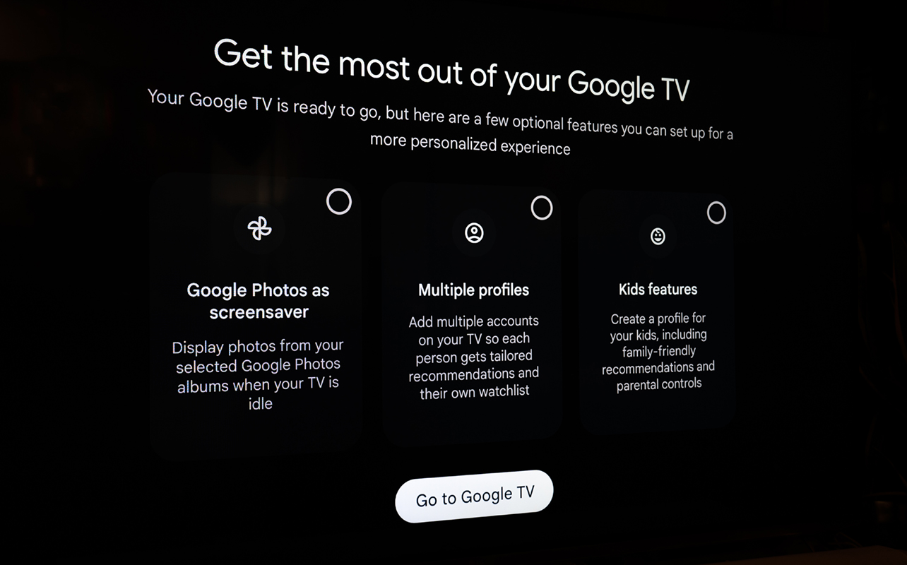 Google TV Streamer interface extra setup screen.