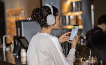 Woman wearing noise cancelling headphones