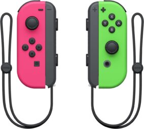 Pink and green switch joy-cons