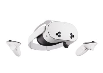 Meta Quest VR headset with controllers.