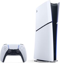 PlayStation 5 Slim digital edition with a controller