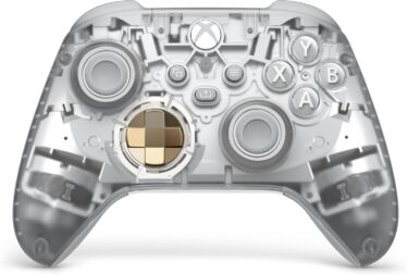 A Xbox Wireless controller that is translucent