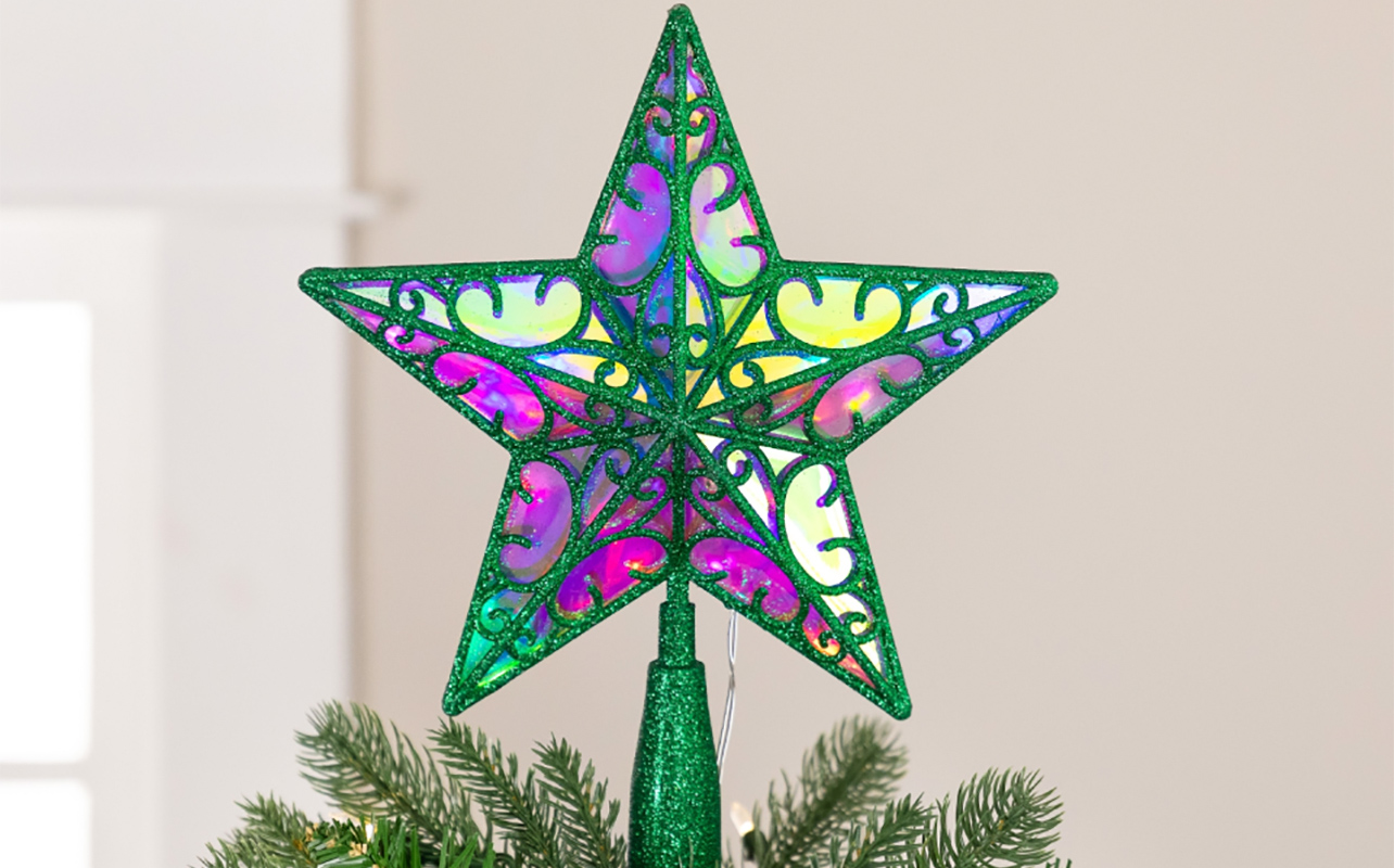 LED lighted star Christmas tree topper