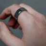 Oura Ring 4 on right hand index finger.