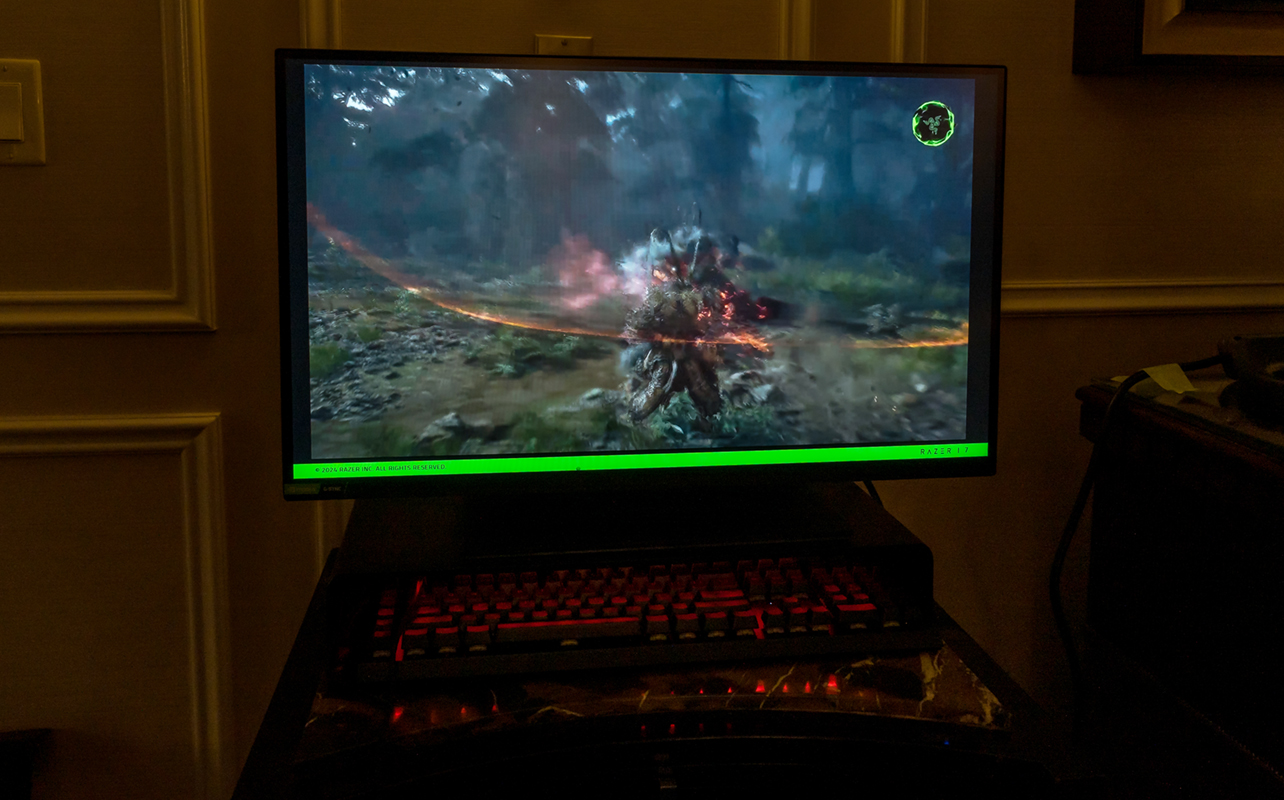 Razer Project Ava AI feature helping a gamer fight a boss in Black Myth: Wukong.