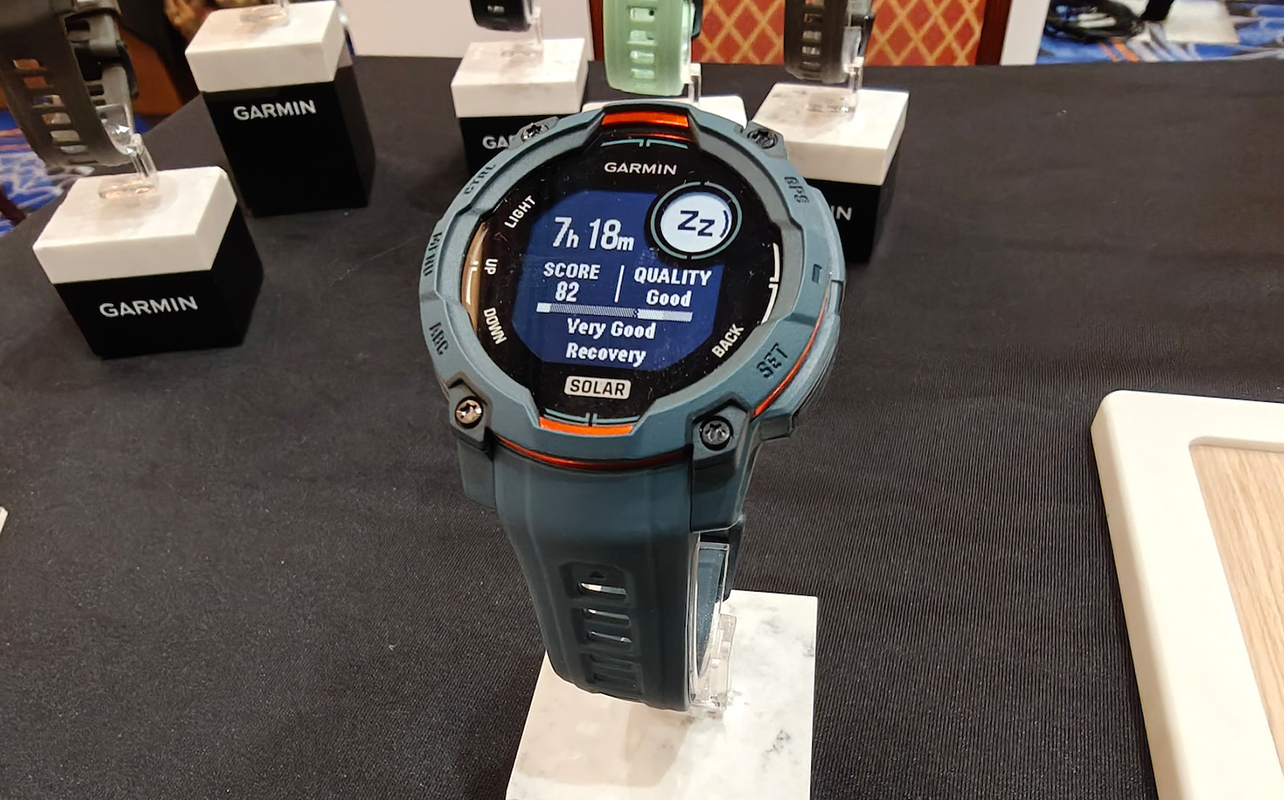 The Garmin Instinct 3 smartwatch features a rugged design and a built-in flashlight.