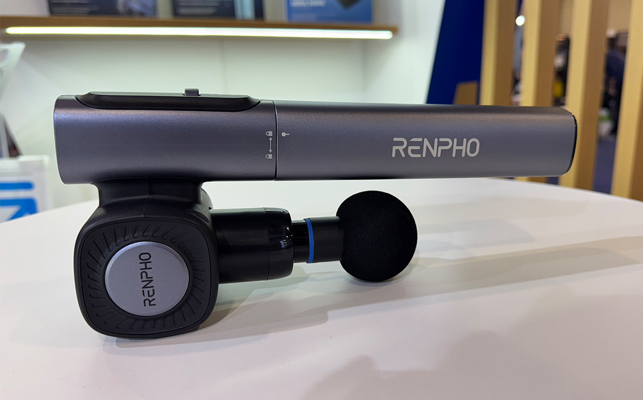 The Renpho Extend 2 massage gun is great for getting to those hard-to-reach spots on your back.