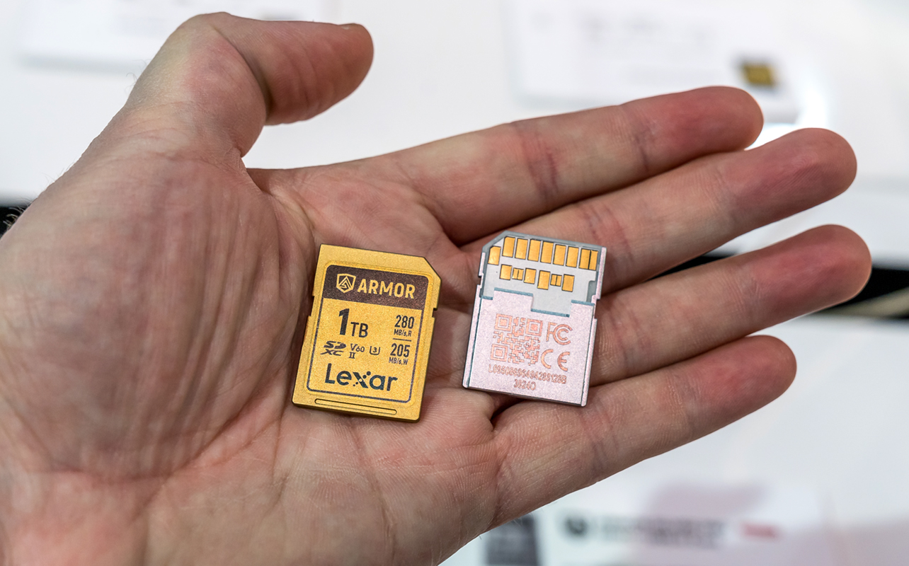 Lexar Armor Series UHS-II memory cards at CES 2025.