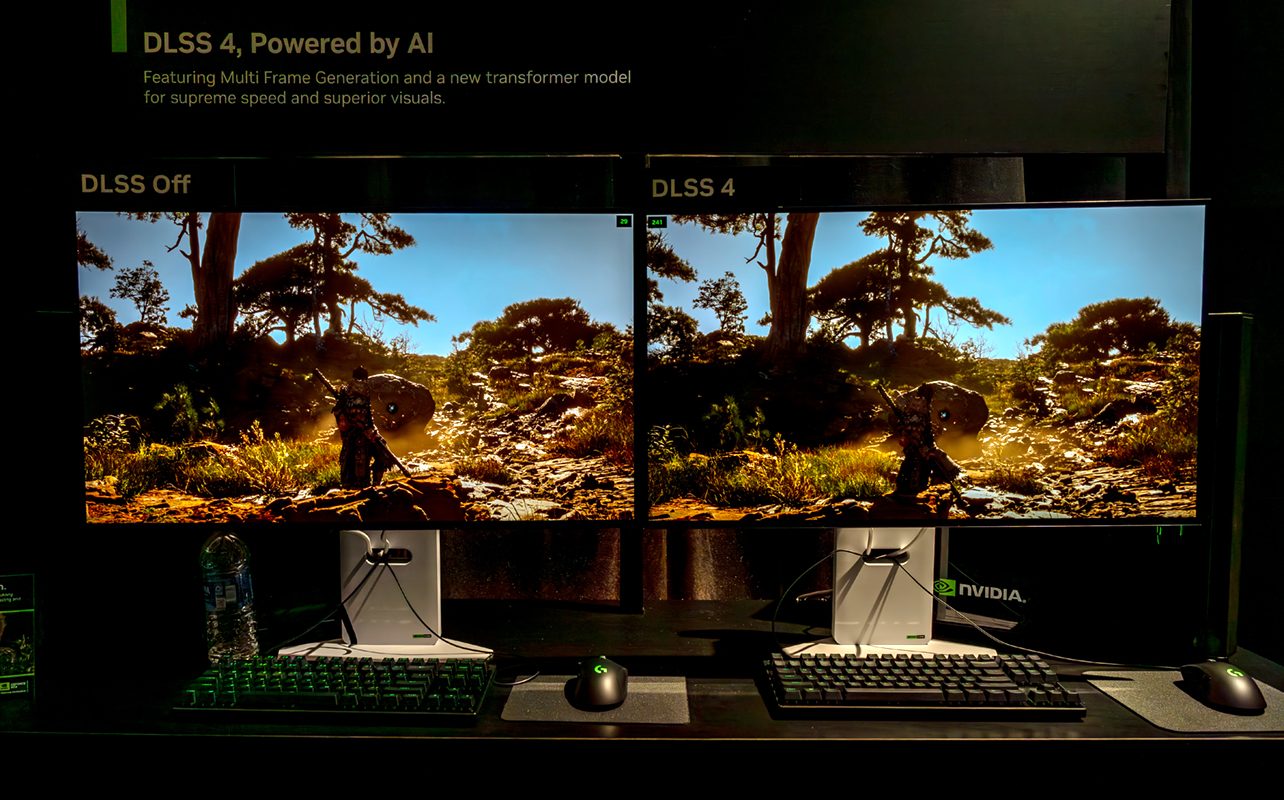 NVIDIA GeForce RTX 50 Series enhancing a game with DLSS.