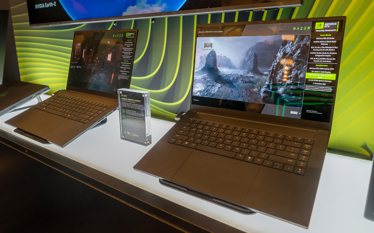 Razer Blade 16 laptops at CES 2025.