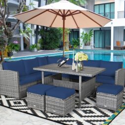 Costway seven-piece patio rattan dining set