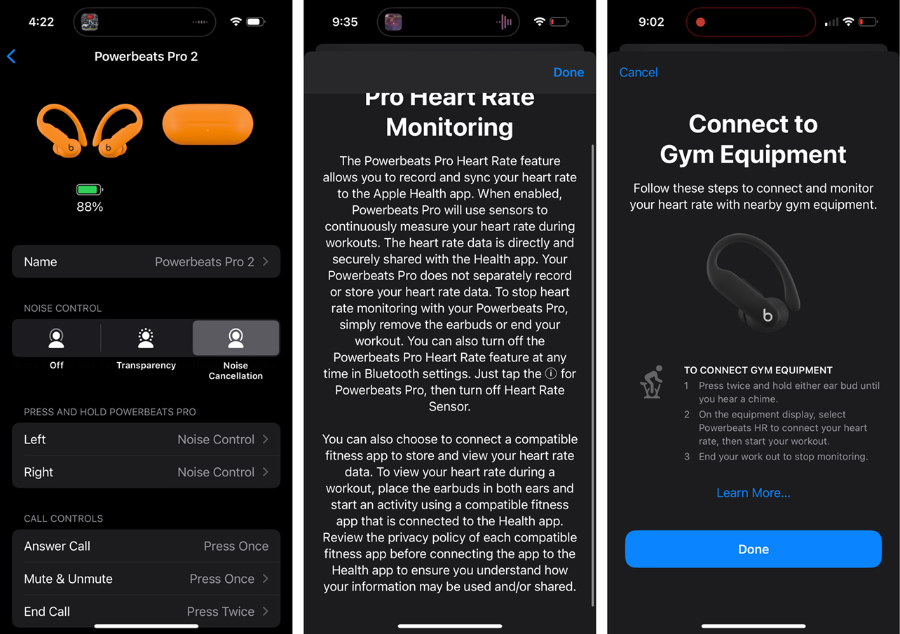 Beats by Dr. Dre Powerbeats Pro 2 iOS screenshots.