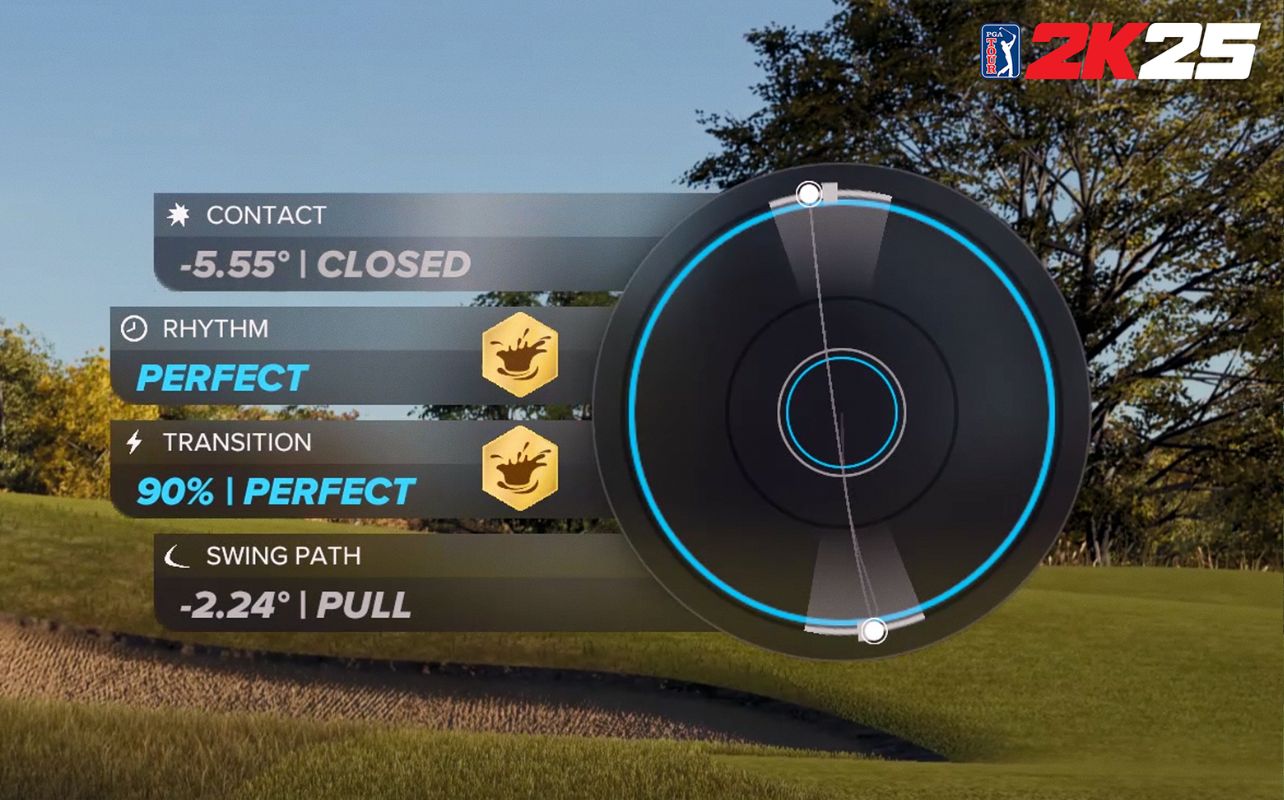 PGA Tour 2K25 a screenshot showing off the new gameplay system.