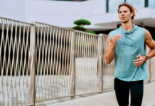 a man running while wearng the Amazfit Active