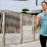 a man running while wearng the Amazfit Active