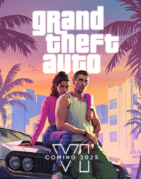 Grand Theft Auto VI action adventure video game cover art.