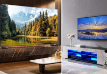 OLED and LED TV comparison in different rooms.