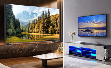 OLED and LED TV comparison in different rooms.