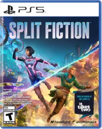 Split Fiction action adventure video game cover art.