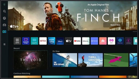 Samsung Tizen OS on a TV screen