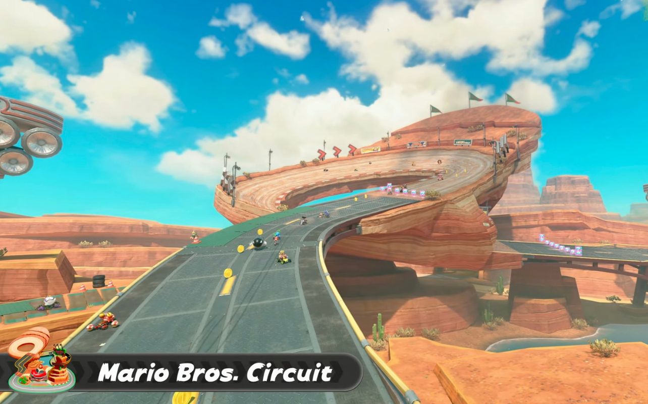 Image de piste d'écran pour le jeu vidéo Mario Kart World pour Nintendo Switch 2.