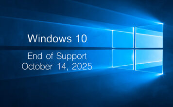 Windows 10 logo with date for end of support.