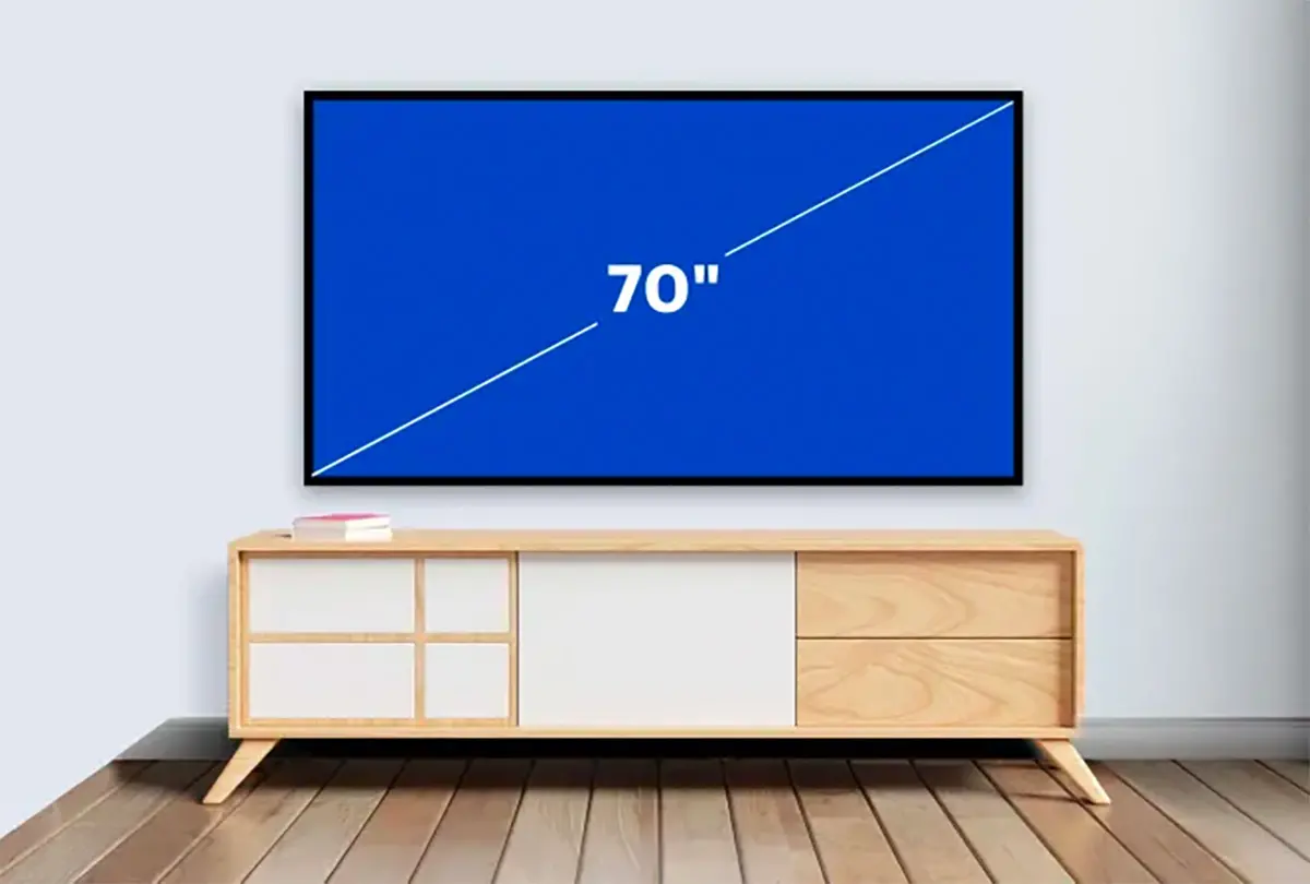 TV screens are measured diagonally from one corner to the other.