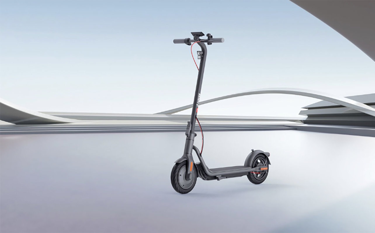 A Navee electric scooter on a white background.