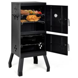 Costway vertical charcoal smoker BBQ barbecue grill with temperature gauge outdoor