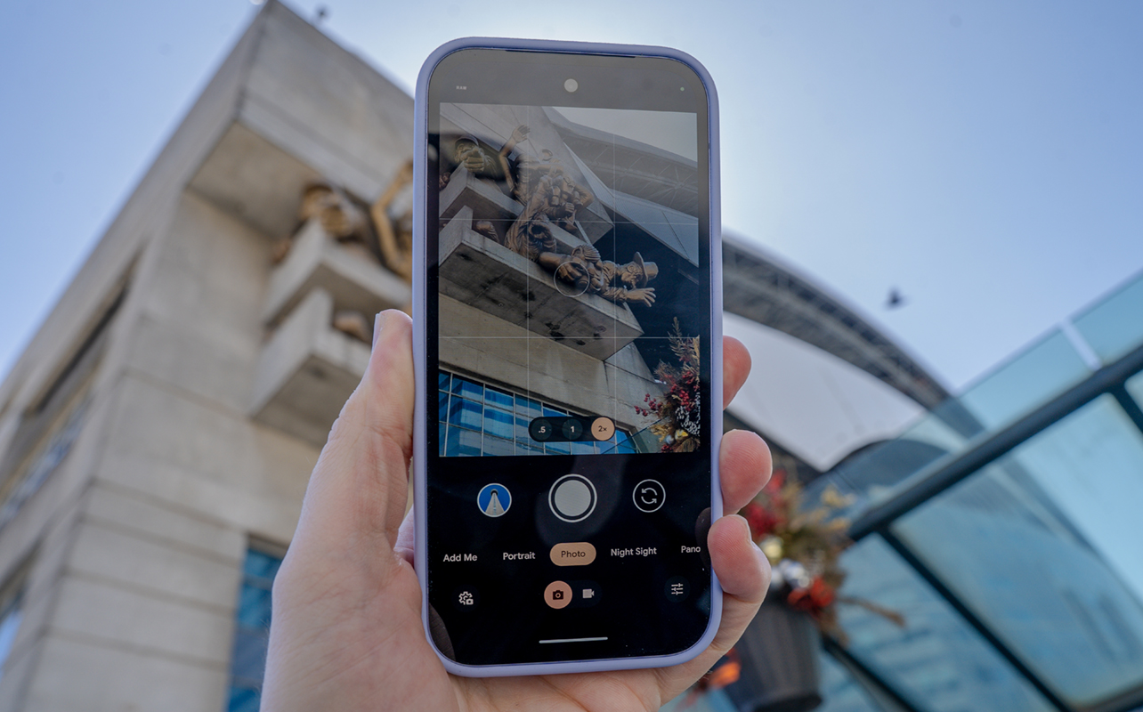 Google Pixel 9a taking a photo.