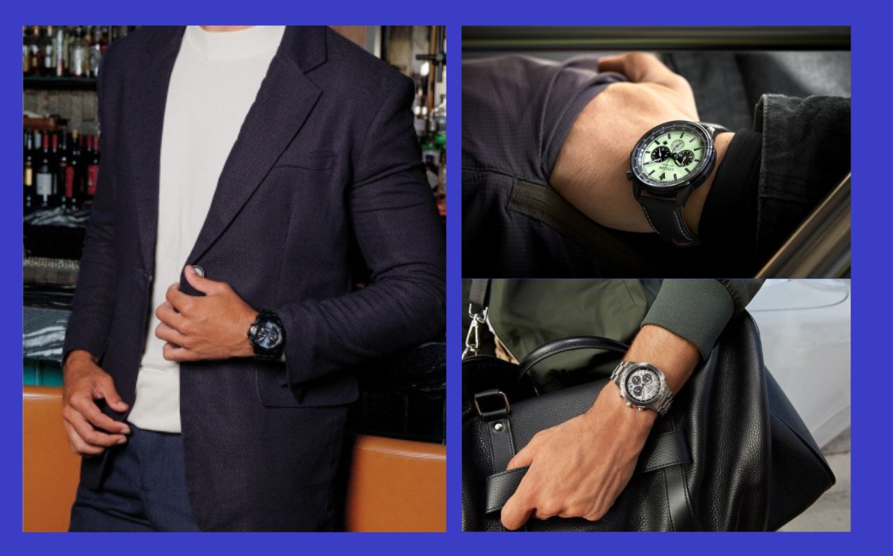 Bulova Mens Marine Star Quartz Watch 44mm Black Stainless Steel Case and Bracelet with Blue Dial , Citizen Mens Promaster Navihawk Eco-Drive Watch 40mm Silver-Tone Stainless Steel Case and Bracelet with Silver-Tone Dial
