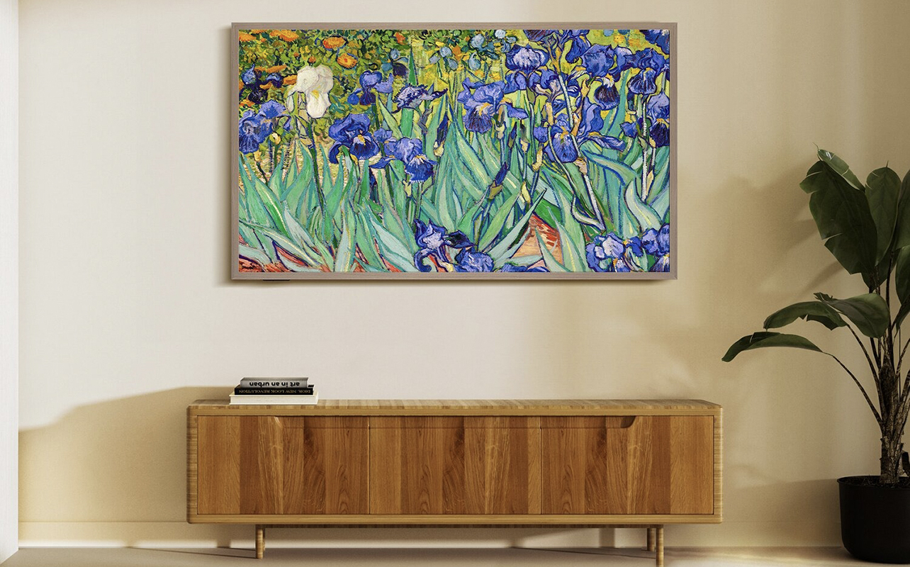 A Hisense Canvas TV mounted on the wall