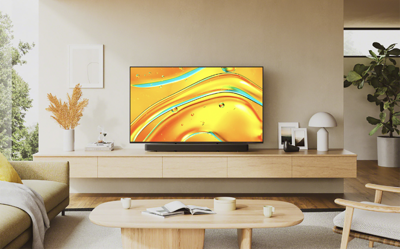 A Sony Bravia 2025 TV mounted in a living room setting.