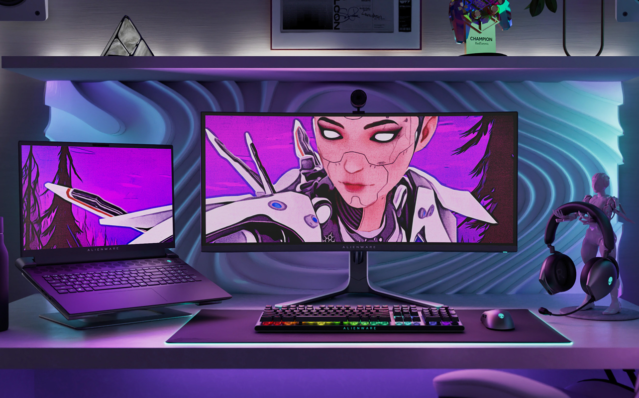 Dell Alienware gaming setup.