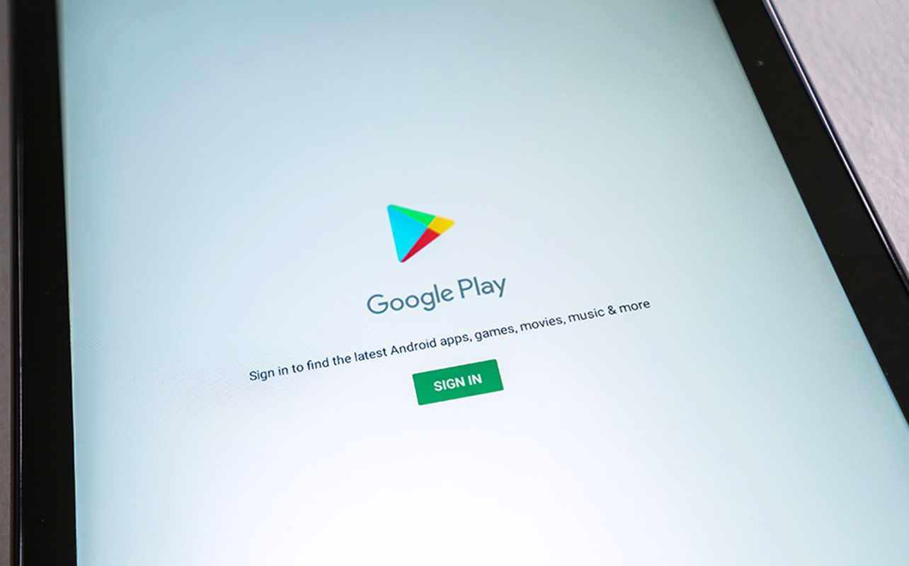 Sign in page for Google Play Store on Amazon Fire tablet.