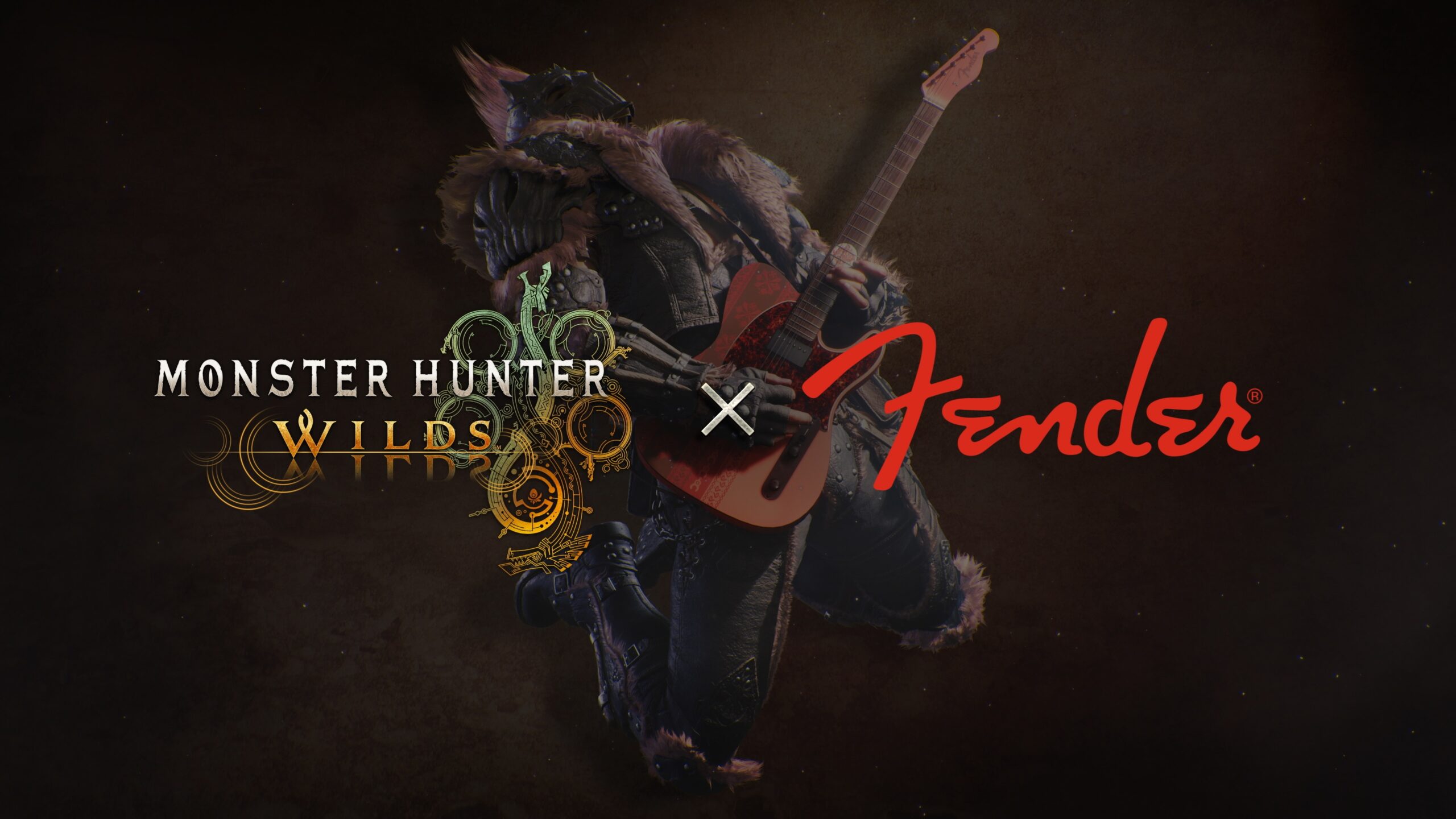 A Monster Hunter Wilds and Fender Logo