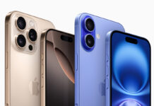 iPhone 16 and iPhone 16 Pro next to each other on white background.