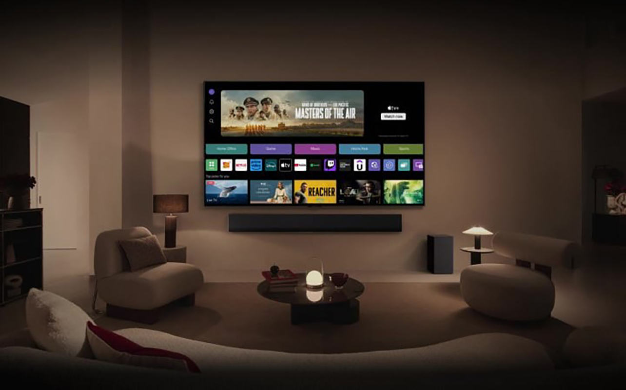 TV with smart TV interface on screen