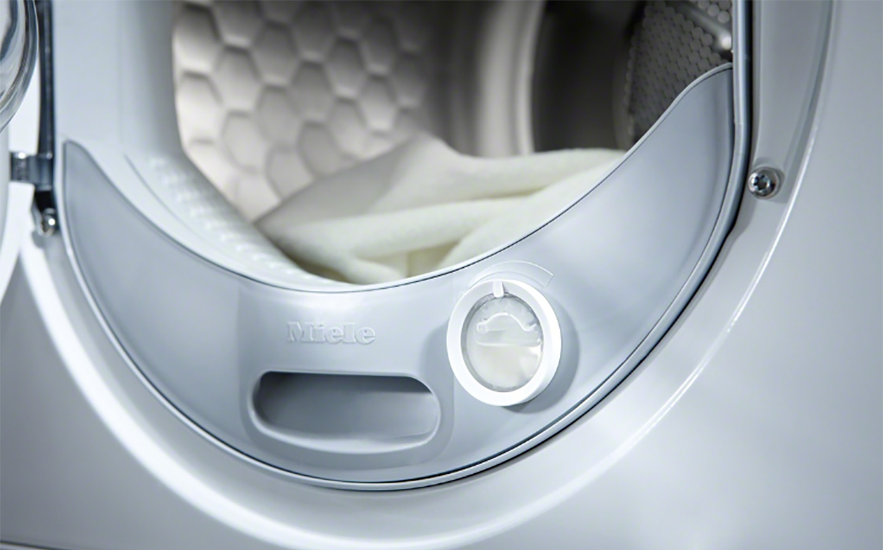 The inside of a Miele heat pump dryer